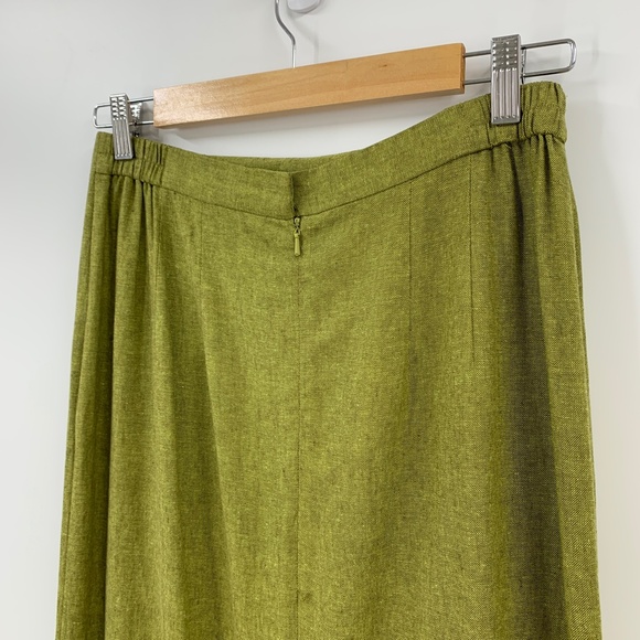 Vintage David Brooks Linen Blend Embroidered Maxi Skirt Sz 8 - Picture 6 of 11